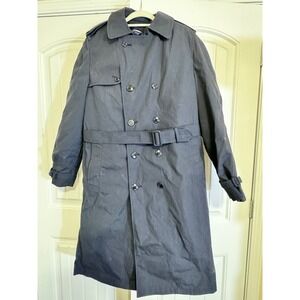 Defense Logistics Agency Trench‎ Coat Mens 42XL Navy Blue  All Weather Air Force
